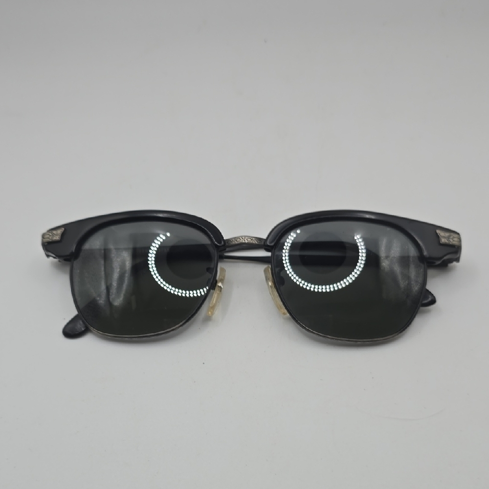 Revo Vintage Pewter Etched Frame Smokey Grey Lenses Sunglasses Japan - Picture 6 of 7